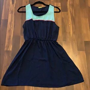 Mint & Navy Sundress w/ Melon Line